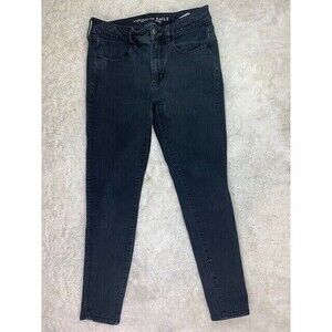 American Eagle Size 6s Short Womens Jeans Hi Rise Jegging Black 360 Stretch